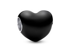 Pandora Romantický korálek Metalické černé srdce Moments 793337C04