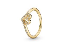 Pandora Romantický pozlacený prsten s diadémem Shine Timeless 169302C01 56 mm