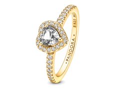 Pandora Romantický pozlacený prsten srdce 168421C01 50 mm