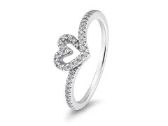 Pandora Romantický stříbrný prsten se srdíčkem Timeless 199302C01 60 mm