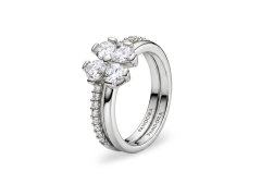 Pandora Rozdělitelný stříbrný prsten Třpytivý čtyřlístek 194507C01 60 mm