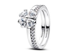 Pandora Rozdělitelný stříbrný prsten Třpytivý čtyřlístek 194507C01 60 mm