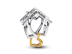 Pandora Slušivý bicolor korálek Srdce a&nbsp;domov Moments 764145C00