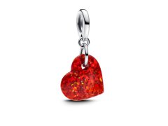 Pandora Visací přívěsek se syntetickým opálem Červené srdce 793348C01
