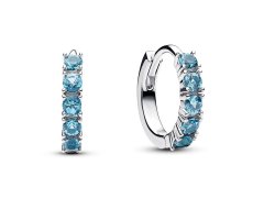 Pandora Stříbrné kruhy s modrými krystaly Timeless 293849C01
