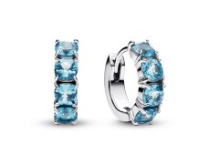 Pandora Kruhové stříbrné náušnice s modrými krystaly Timeless 293851C01