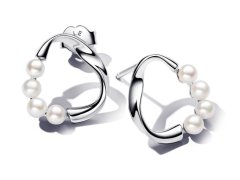 Pandora Stříbrné náušnice s pravými perlami Essence 293276C01