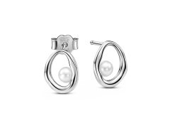 Pandora Stříbrné náušnice s pravými perlami Essence 293295C01