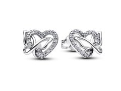 Pandora Stříbrné náušnice Srdce s motýlem 294476C01