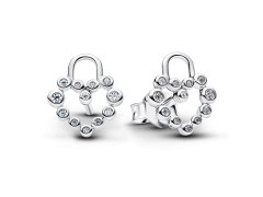 Pandora Stříbrné srdíčkové náušnice se zirkony Moments 294419C01