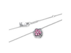 Pandora Stříbrný dámský náhrdelník Růžový květ 394576C01-45