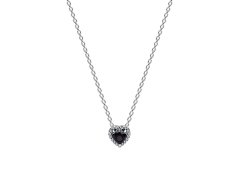 Pandora Stříbrný náhrdelník s&nbsp;černým srdíčkem Timeless 398425C03-45