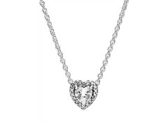 Pandora Stříbrný náhrdelník s třpytivým srdíčkem Timeless 398425C01-45