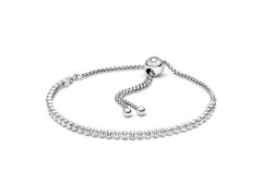 Pandora Stříbrný posuvný náramek s&nbsp;čirými zirkony Timeless 599375C01 25 cm
