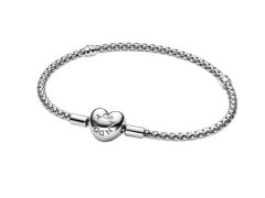 Pandora Stříbrný navlékací náramek Srdce Moments 593853C00 18 cm