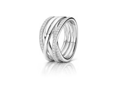 Pandora Stříbrný propletený prsten Timeless 190919CZ 58 mm