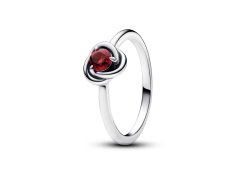 Pandora Stříbrný prsten s červeným krystalem Červencový kámen věčnosti 192993C07 56 mm