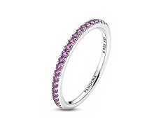 Pandora Stříbrný prsten s&nbsp;fialovými zirkony Timeless 192999C04 52 mm