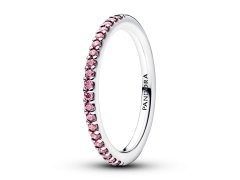 Pandora Stříbrný prsten s&nbsp;růžovými zirkony Timeless 192999C02 56 mm