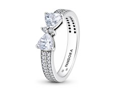 Pandora Stříbrný prsten Třpytivá mašlička Timeless 193552C01 58 mm