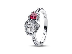 Pandora Stříbrný prsten Třpytivá srdce s aureolou Timeless 193662C01 50 mm