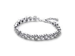 Pandora Stříbrný srdíčkový náramek se zirkony Timeless 593655C01 18 cm