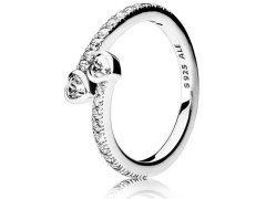Pandora Stříbrný třpytivý prsten 191023CZ 58 mm