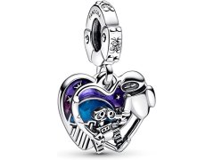 Pandora Stylový stříbrný přívěsek Wall-I a  Eva Disney 792518C01