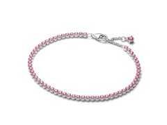 Pandora Tenisový náramek s růžovými zirkony Timeless 593927C02 18 cm