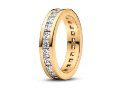Pandora Třpytivý pozlacený prsten Kroužek věčnosti Shine 163797C01 50 mm