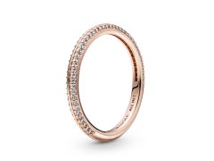 Pandora Třpytivý pozlacený prsten Rose Me 189679C01 56 mm