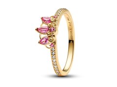 Pandora Třpytivý pozlacený prsten s diadémem princezny Lociky Disney 163651C01 50 mm