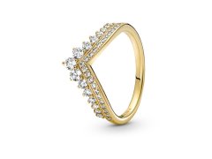 Pandora Třpytivý pozlacený prsten s diadémem Shine Timeless 167736C01 52 mm