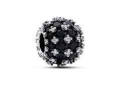 Pandora Třpytivý stříbrný korálek s černými zirkony 792630C04