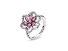 Pandora Třpytivý stříbrný prsten Dvojitý květ Timeless 194577C01 54 mm
