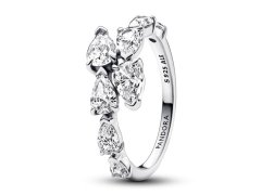 Pandora Třpytivý stříbrný prsten Překrývající se kroužky Timeless 193004C01 50 mm