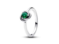 Pandora Stříbrný prsten se zeleným krystalem Květnový měsíční kámen 192993C05 52 mm