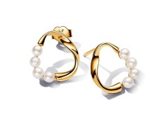 Pandora Úchvatné pozlacené náušnice s&nbsp;perlami Essence Shine 263276C01