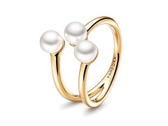 Pandora Úchvatný otevřený prsten s pravými perlami Essence Shine 163285C01 58 mm