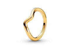 Pandora Vlnitý pozlacený prsten Timeless Shine 163095C00 56 mm