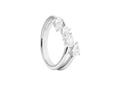 PDPAOLA Blyštivý stříbrný prsten se zirkony Terra Essentials AN02-861 48 mm