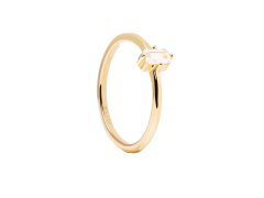 PDPAOLA Elegantní pozlacený prsten s čirým zirkonem MIA Gold AN01-806 54 mm