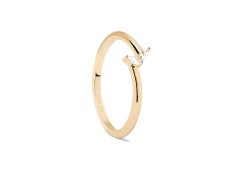 PDPAOLA Jemný pozlacený prsten se zirkony EVA Gold AN01-876 48 mm