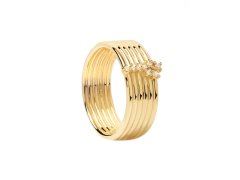 PDPAOLA Nadčasový pozlacený prsten se zirkony SUPER NOVA Gold AN01-614 52 mm