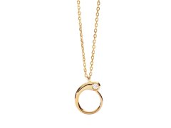 PDPAOLA Pozlacený náhrdelník písmeno "O" Initial CO01-B88-U (řetízek, přívěsek)