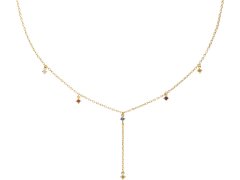 PDPAOLA Půvabný pozlacený náhrdelník se zirkony MANA Gold CO01-194-U