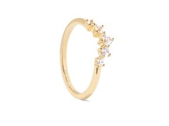 PDPAOLA Půvabný pozlacený prsten se zirkony CIEL Gold AN01-823 52 mm