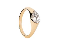 PDPAOLA Půvabný pozlacený prsten se zirkony Vanilla AN01-A51 50 mm