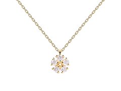 PDPAOLA Romantický pozlacený náhrdelník se zirkony DAISY CO01-498-U