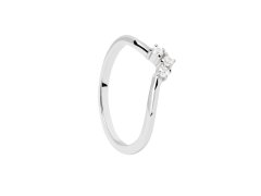 PDPAOLA Slušivý stříbrný prsten se zirkony Mini Crown Essentials AN02-826 56 mm
